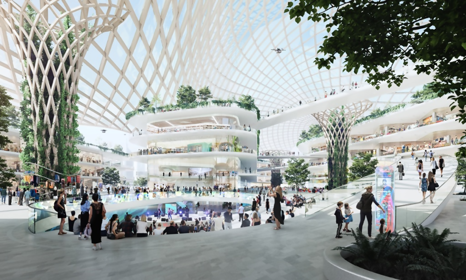 Shopping mall design with plants in Mongolia - iXtenso – retail trends